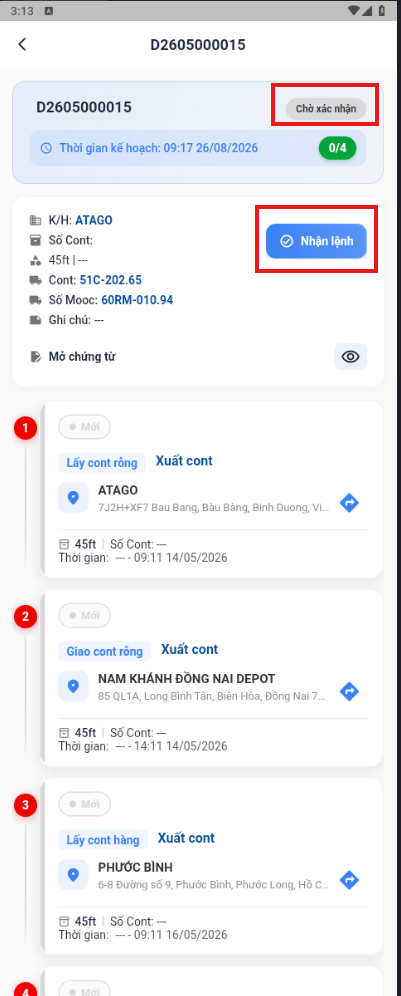 Accepting a dispatch order