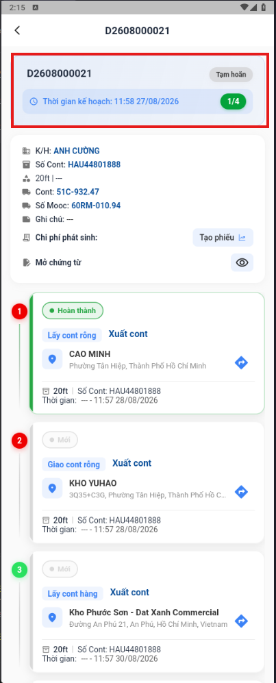 Dispatch order suspended after the report