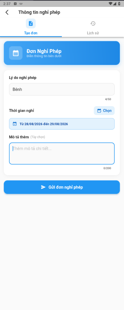 Leave date picker
