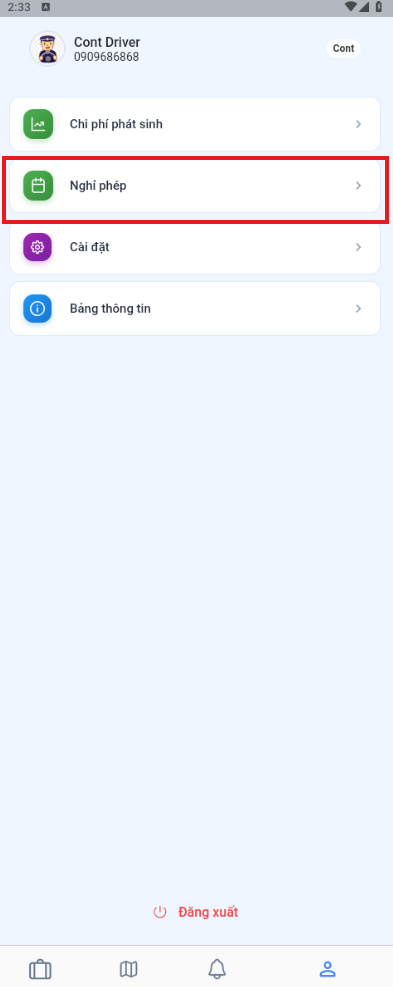 Opening the leave function