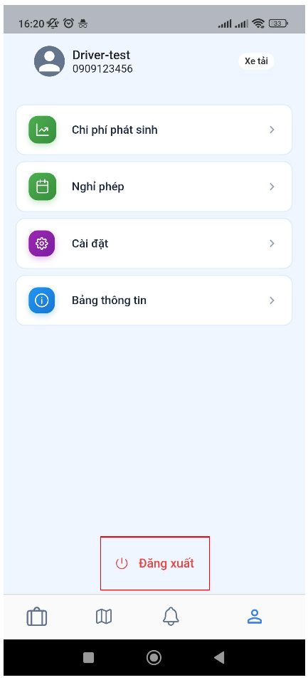 Confirming sign-out from the app