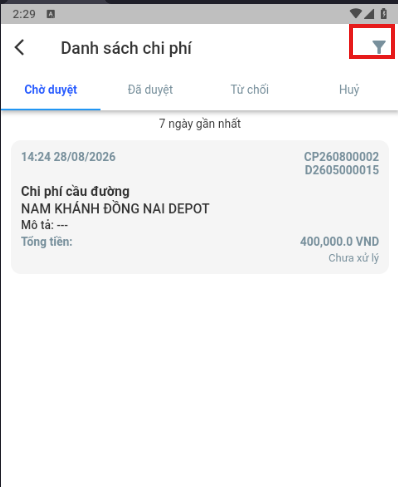 Bộ lọc chi phí