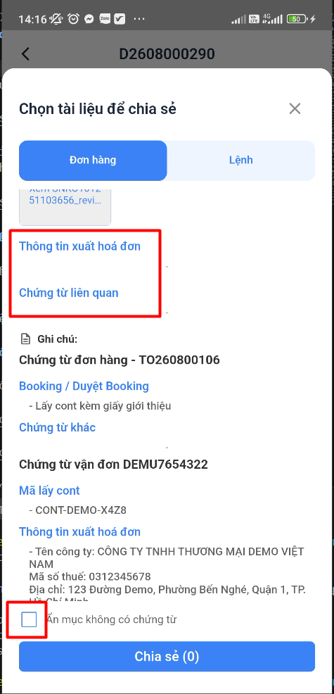 Ẩn mục không chứng từ